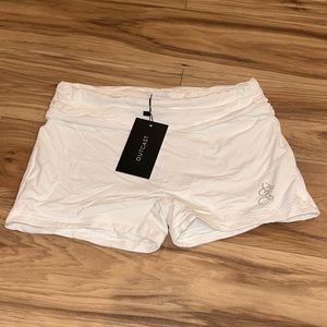 Outcast Women's White Fold-over Shorts